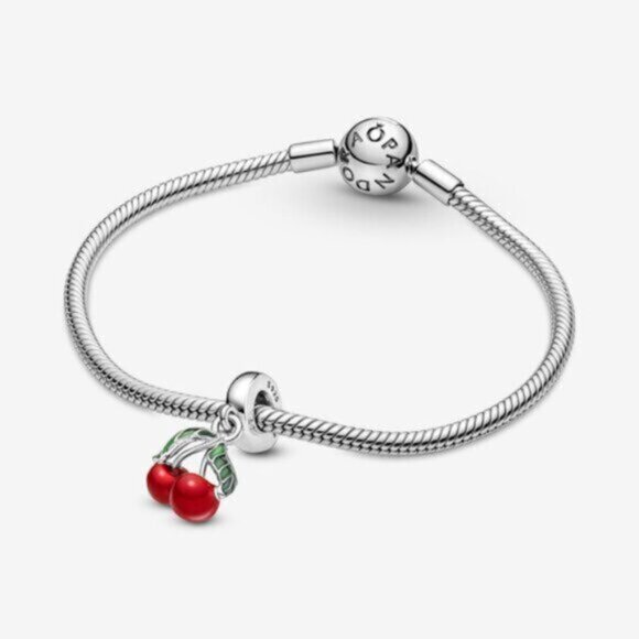 Pandora Asymmetrical Cherry Fruit Dangle Charm - Picture 4 of 5